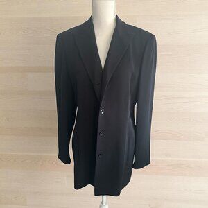 OSCAR DE LA RENTA Black Button Jacket Blazer Size 14
